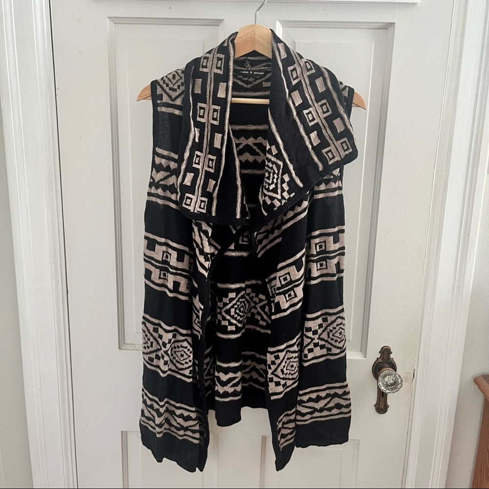 Open front knit vest
